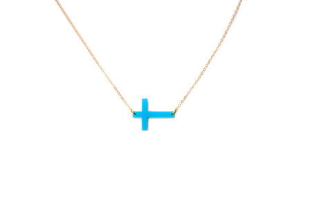 sideways cross necklace