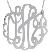 silver monogram necklace